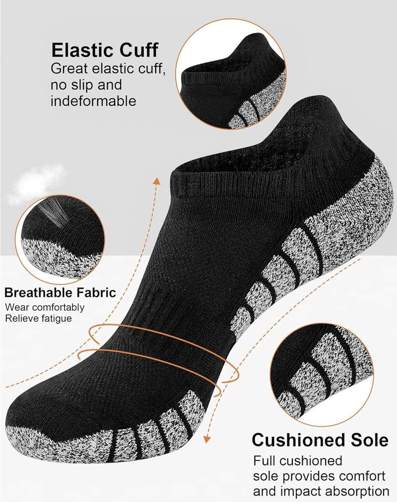 Darller Mens Ankle Athletic Running Socks Low Cut Sports Cushioned Socks for Men 6 Pairs - Image 2